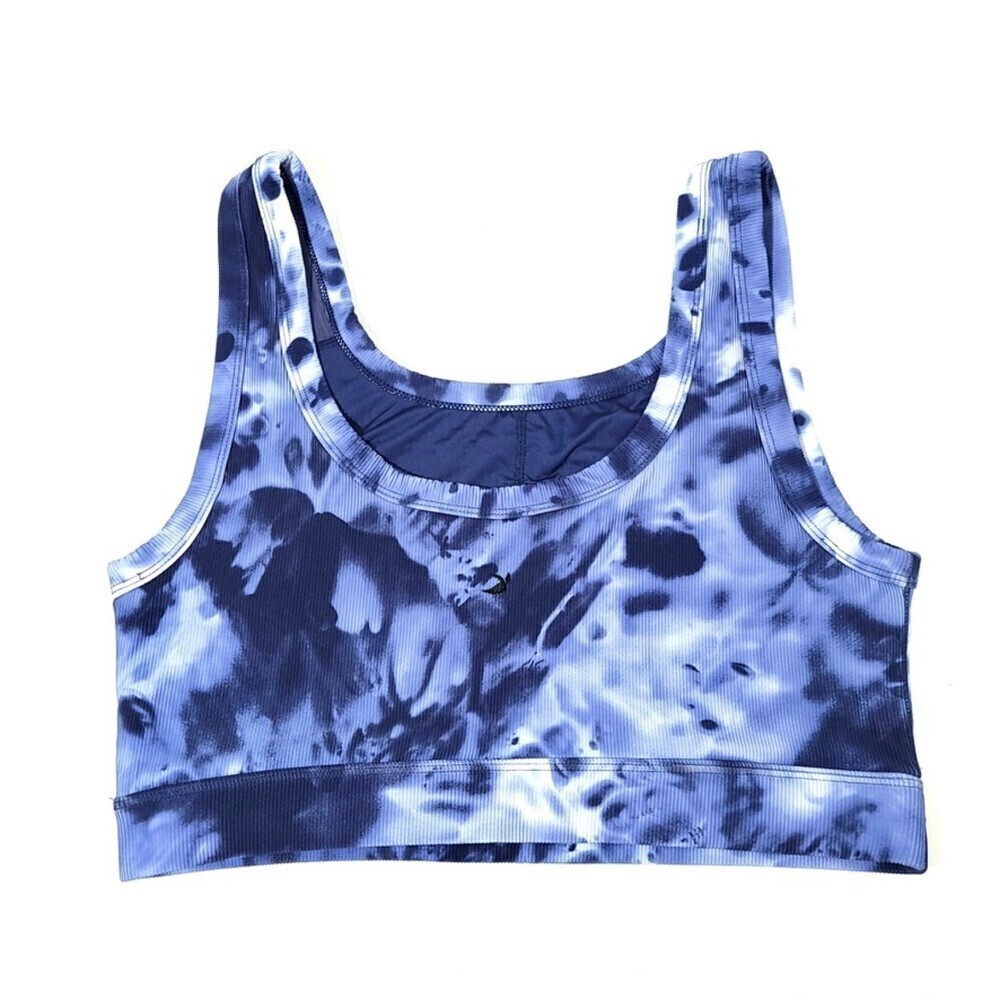 NEW Glyder Ease Bra in Nautical Wash Blue Tie Dye Crop Top Womens Plus Size 1X - Picture 5 of 6